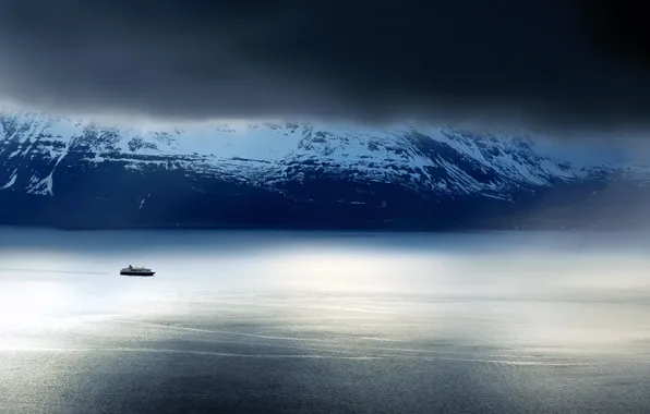 Картинка sky, sea, landscape, coast, nature, water, winter, clouds