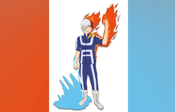 Лед, огонь, парень, Boku No Hero Academia, Тодороки Шото, Моя геройская акадеимя