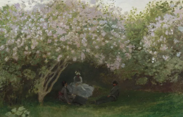 Картинка Claude Monet, 1872, Lilacs, Grey Weather