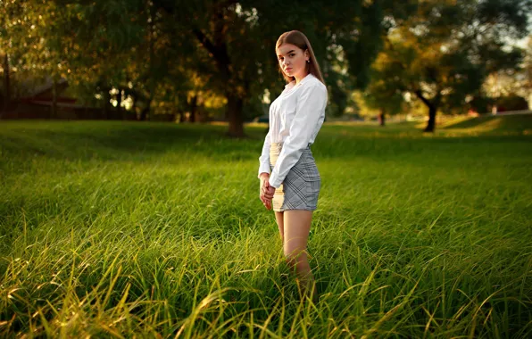 Картинка девушка, юбка, ножки, милашка, Kostya Hromenkov