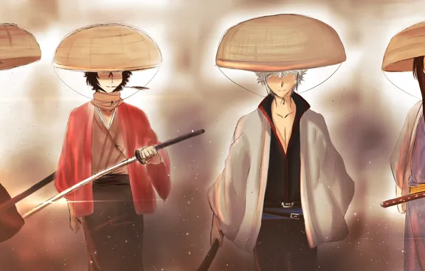 Парень, парни, шляпы, самураи, Gintama, Гинтама