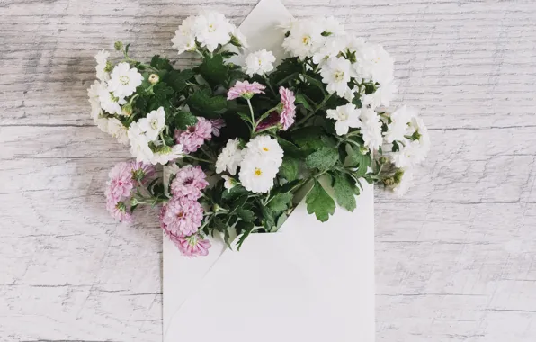 Букет, розовые, white, белые, Beautiful, wood, pink, flowers