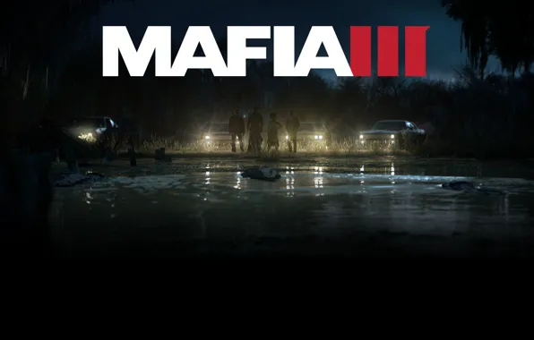 Картинка машины, ночь, стволы, скриншот, Mafia III