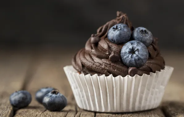 Картинка cupcake, blueberries, tasty