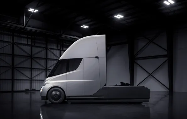 Картинка грузовик, Tesla, тягач, электромобиль, Semi
