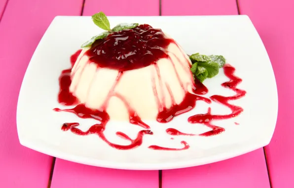 Десерт, джем, сироп, cheese, клубничный, pudding, пудинг