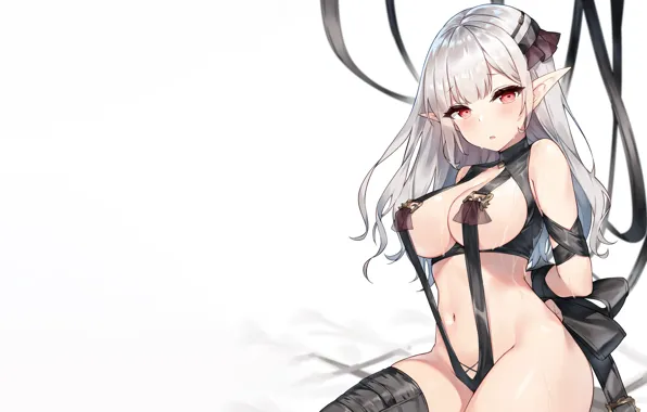 Girl, sexy, cleavage, long hair, boobs, anime, beautiful, pretty