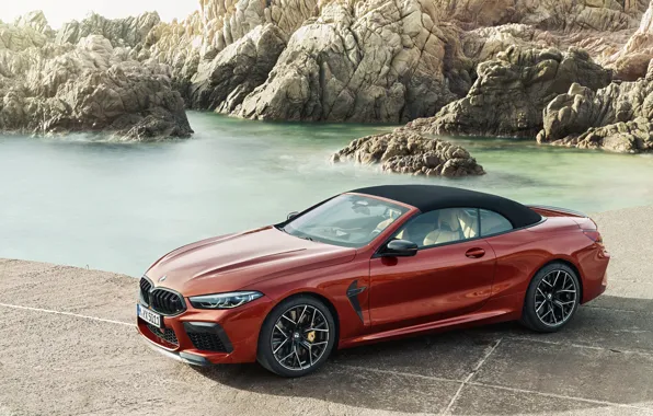 Картинка скалы, BMW, кабриолет, мягкий верх, 2019, BMW M8, M8, F91