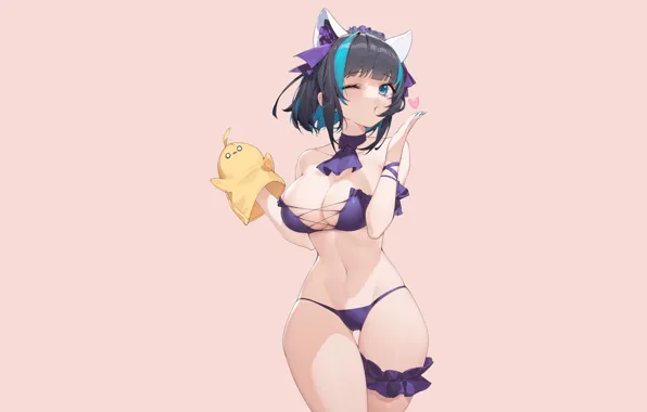 Hot, sexy, anime, pretty, kitty, cheshire, babe, bikini