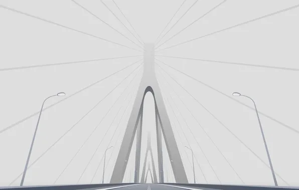 Картинка дорога, мост, минимализм, вектор
