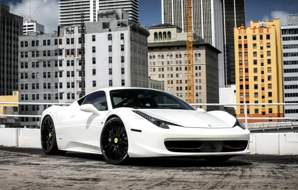 Ferrari, white, 458, Italia