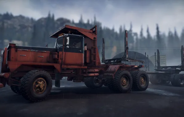 HDR, Wood, Truck, Game, Trailer, Rocks, Trees, Michigan