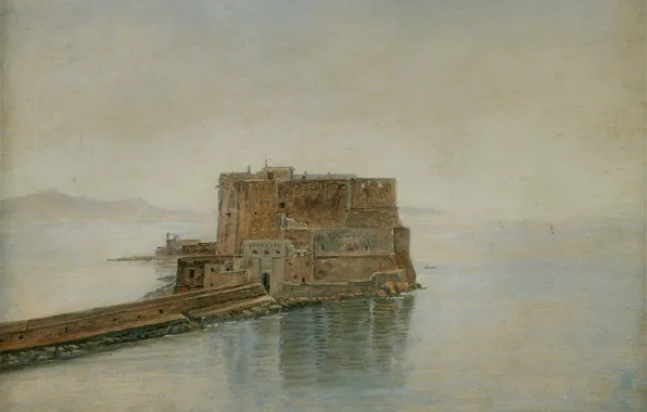 Картинка 1828, Карл Густав Карус, Романтизм, Кастел дель Ово в Неаполе