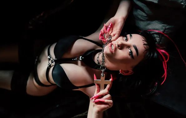 Style, gothic, lady, makeup, long nails, Жинков Егор