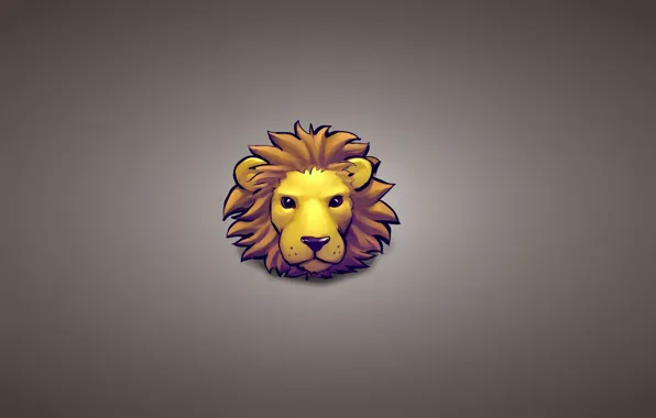 Животное, минимализм, лев, голова, lion