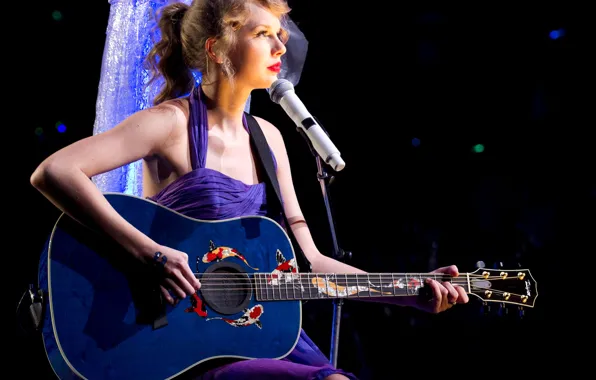 Картинка гитара, блондинка, концерт, певица, Taylor Swift, Taylor Alison Swift