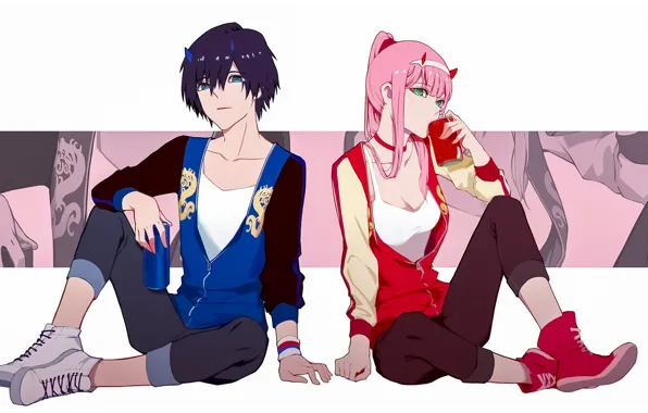 Девушка, стиль, парень, Darling In The Frankxx, Милый во Франксе