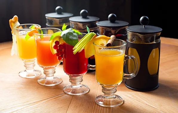 Апельсин, бокалы, сок, juice, напиток, drinks