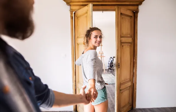 Couple, room, happiness