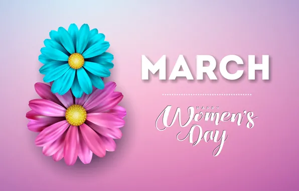 Картинка цветы, happy, розовый фон, 8 марта, pink, flowers, женский день, 8 march