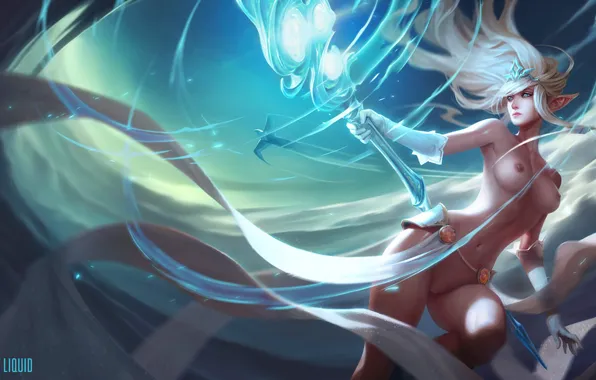 Обнаженная, Game, League of Legends, Janna, LoL, Жанна, edit by liquid
