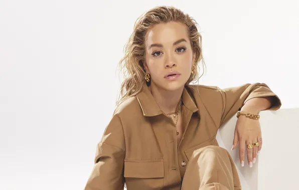 Взгляд, девушка, украшения, лицо, певица, Rita Ora