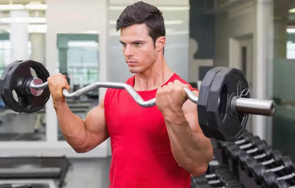 Поза, muscle, мышцы, штанга, атлет, бицепс, gym, бодибилдер