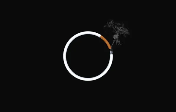 Дым, круг, сигарета