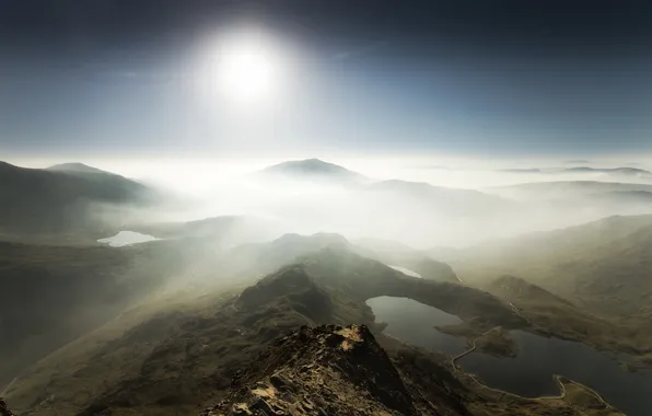 Небо, свет, пейзаж, горы