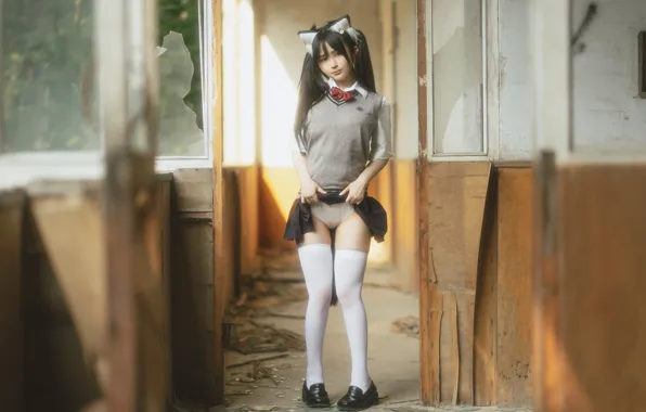 Beautiful, Asian, Model, Woman, Pretty, uniform, Japanese
