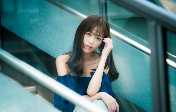 Взгляд, девушка, азиатка, милашка