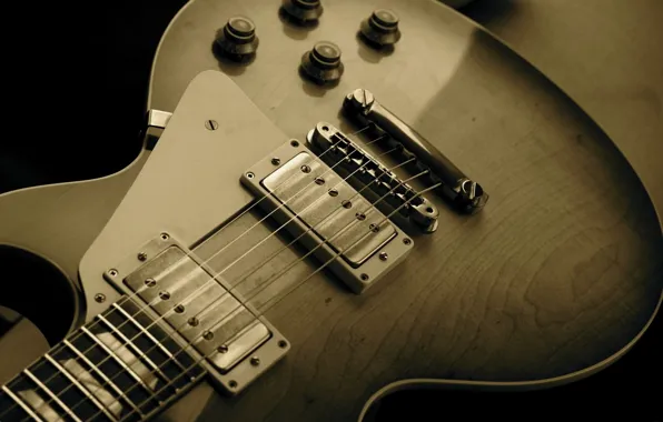 Макро, струны, электрогитара, les paul