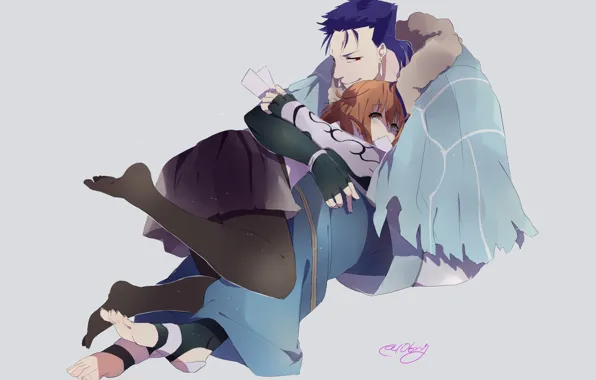 Девушка, магия, аниме, арт, парень, Fate/Grand Order