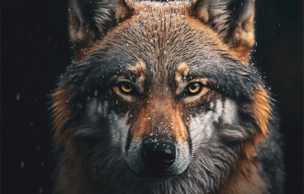 Картинка nature, snow, predator, face, animal, wolf, wildlife, portrait