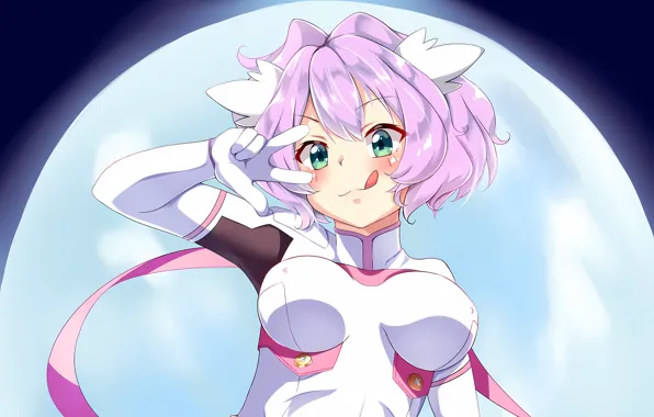 Girl, sexy, pink hair, erect nipples, green eyes, boobs, anime, beautiful