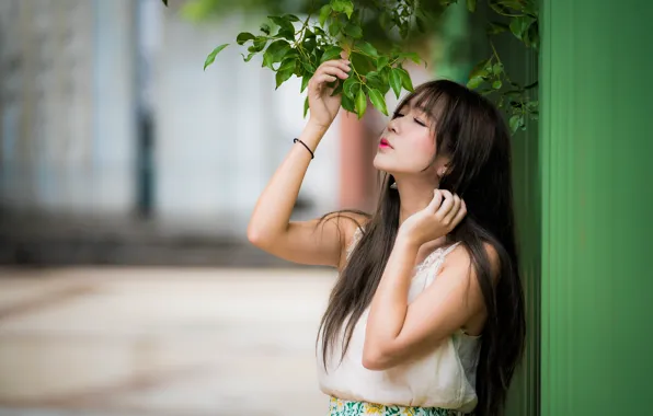 Девушка, азиатка, милашка