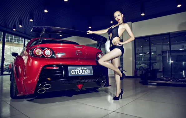 Девушка, Mazda, азиатка, RX-8