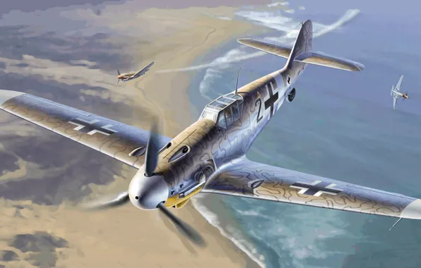 Messerschmitt, Люфтваффе, одномоторный поршневой истребитель-низкоплан, Gustav, Bf.109 G-2