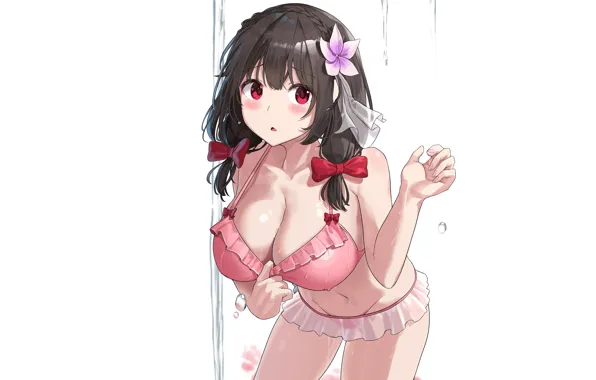 Girl, sexy, cleavage, long hair, boobs, anime, beautiful, pretty