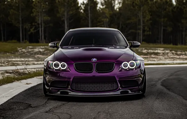 BMW, Purple, E92, Face, Sight