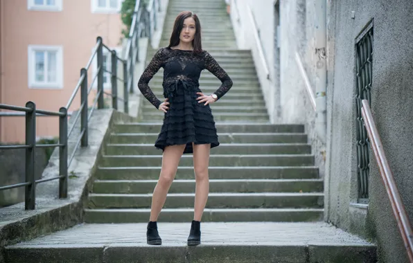 Картинка девушка, поза, платье