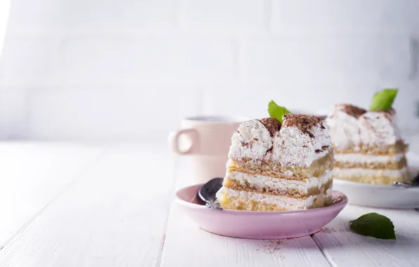 Кофе, пирожное, тирамису, Myfoodie