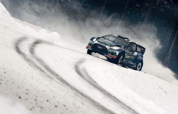 Картинка Ford, Зима, Снег, Машина, WRC, Rally, Fiesta, J.M. Latvala