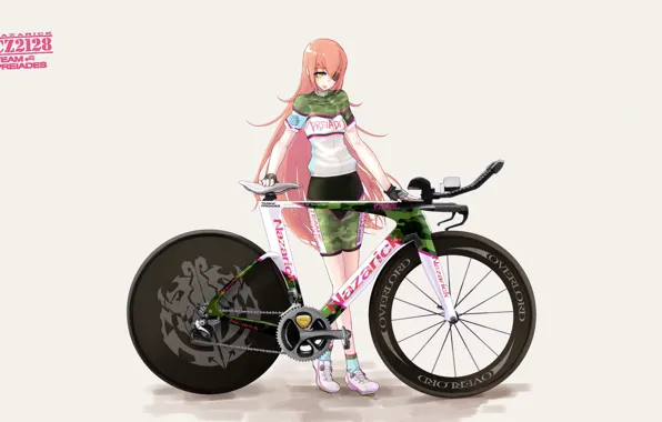 Girl, Overlord, bicycle, bike, anime, pretty, predator, blonde