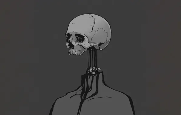 Минимализм, Кровь, Арт, Art, Skull, Minimalism, Blood, B & W