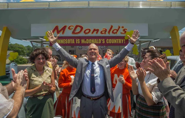 Cinema, woman, man, movie, film, suit, tie, McDonald's
