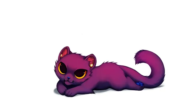 Картинка кошка, минимализм, арт