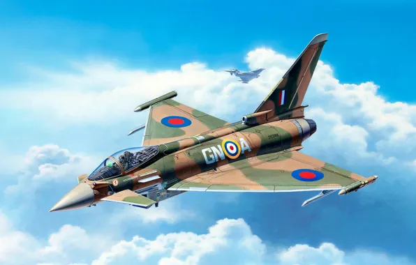 Картинка ВВС Великобритании, Typhoon, Eurofighter, многоцелевой истребитель четвёртого поколения