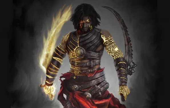 Взгляд, оружие, узоры, игра, арт, Prince of Persia: Warrior Within, принц персии