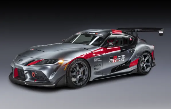 Авто, серый, фон, купе, Toyota, 2020, GR Supra Track Concept